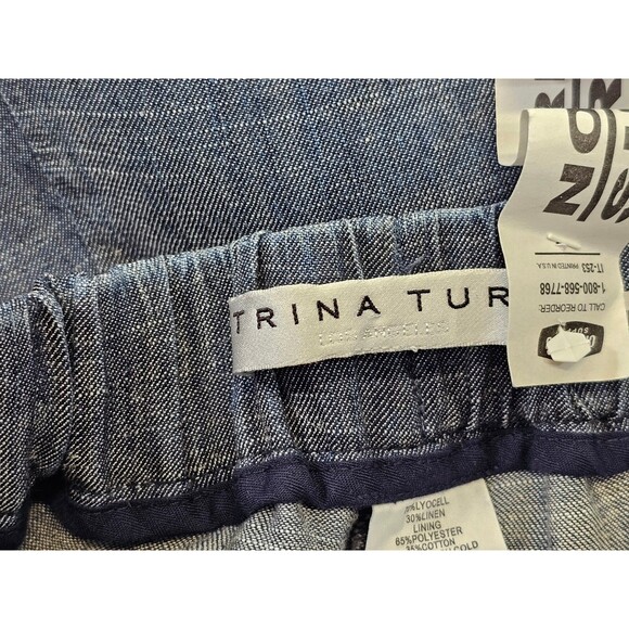 TRINA‎ TURK Women's XL Linen Blend Stretch Waist Pull On Capri Cropped Pants - Picture 5 of 7